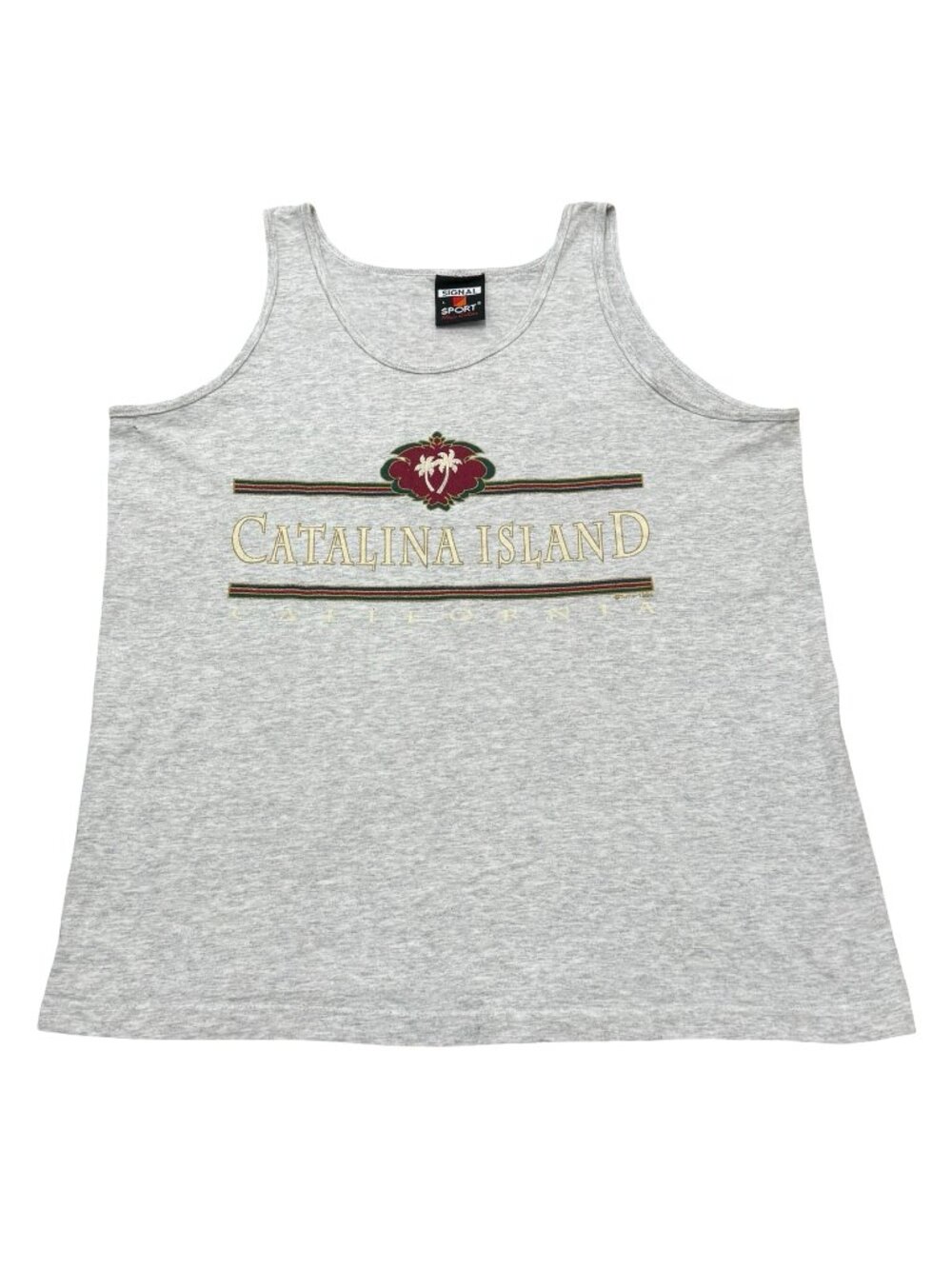 Vintage 1990s Catalina Island California Tank Top Gray USA Made Single Stitch